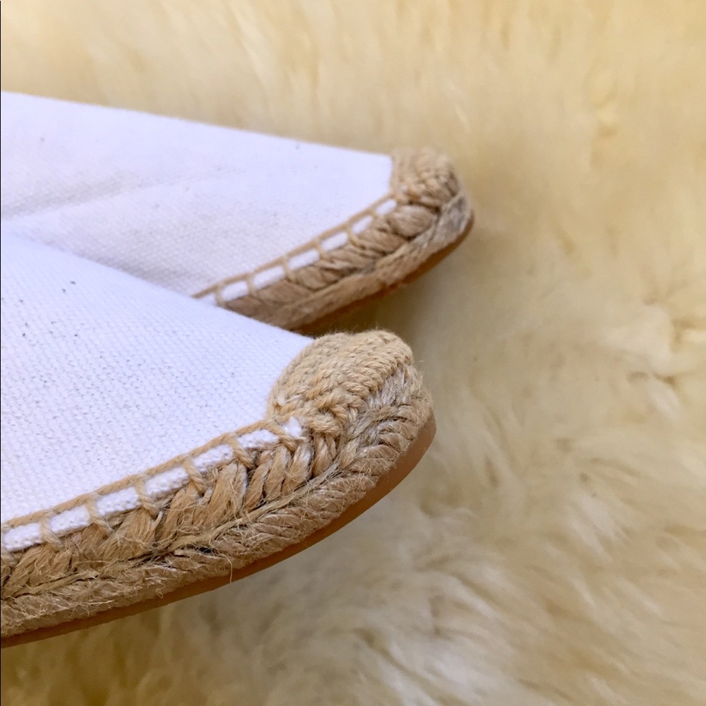 Soludos Frayed White Espadrille Loafer Mules - Picture 5 of 7